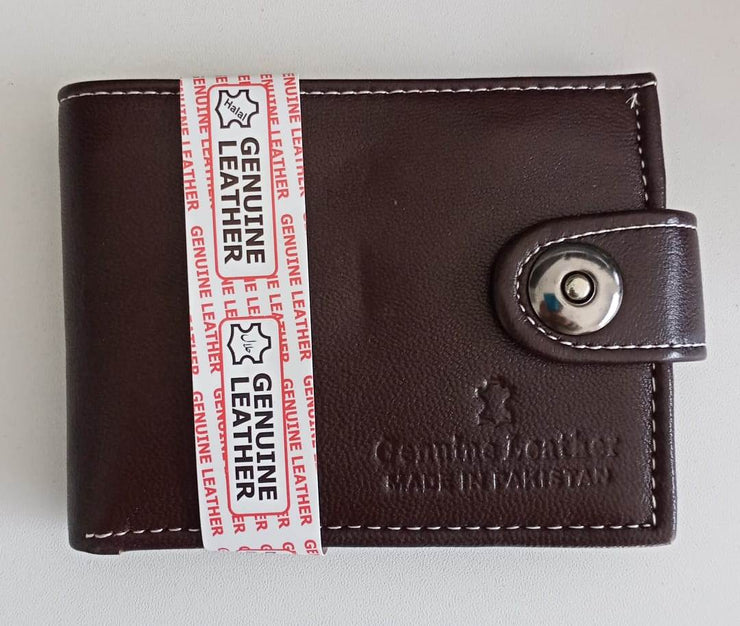 Mens Genuine Leather Wallet/Coin Purse Wallet with Multiple Card Slots - Dark Brown