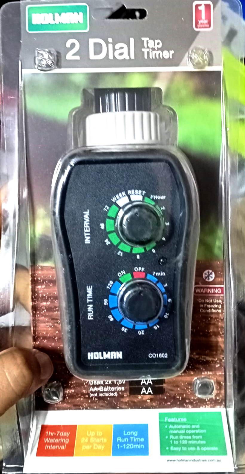 Holman 2 Dial Electronic Tap Timer/Auto or Manual/ Ideal for low-pressure applications