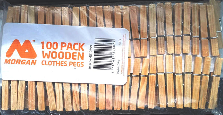 Morgan Wooden Clothes Pegs - 100 Pack
