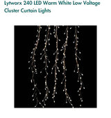 Lytworx 1.2m 240 LEDs Warm White Low Voltage Cluster Curtain Lights