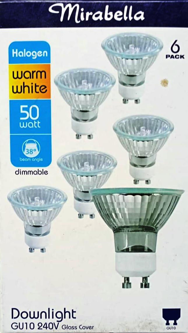 Mirabella Halogen GU10 Warm White Dimmable Downlight Globe - 6 Pack - TheITmart