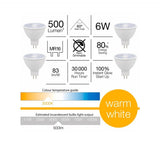 Luce Bella 4 Pack 6W 500lm 60° Warm white MR16 Led Globe - GLD095BX