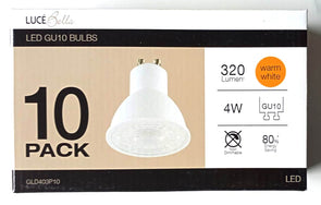 Luce Bella GLD403P10 4W 320lm 60° Warm White GU10 LED Globe - 10 Pack