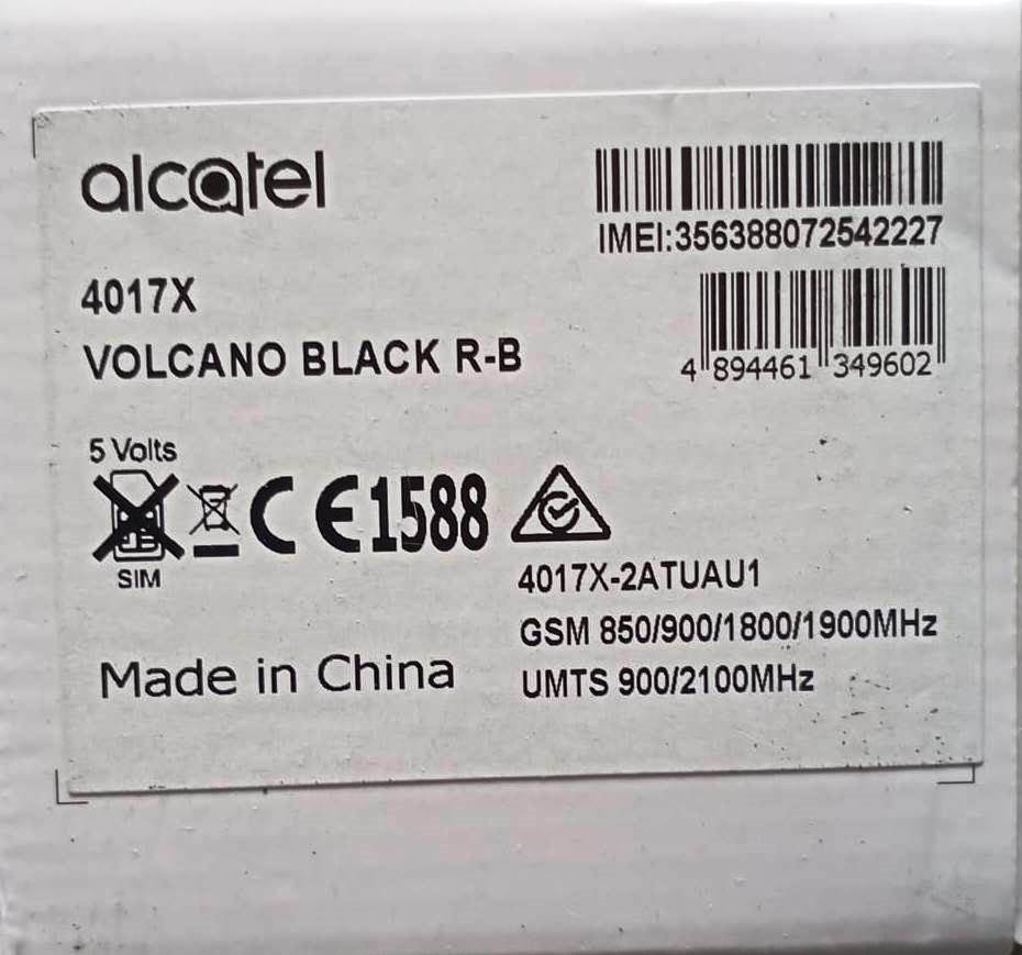 Alcatel Pixi 4 (3.5") Display 3G Mobile Phone 4017X - Black