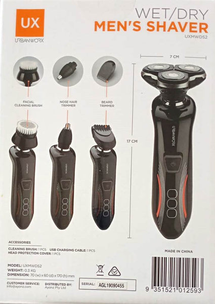 UX Wet Dry Men's Shaver - UXMWDS2/ 3D Floating Blades