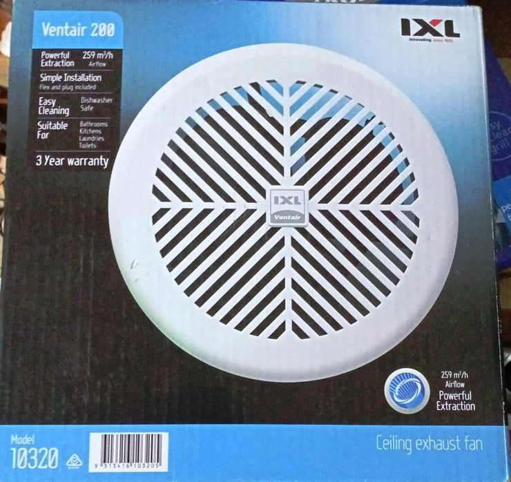 IXL Ventair 200 Ceiling Exhaust Fan 10320 - White