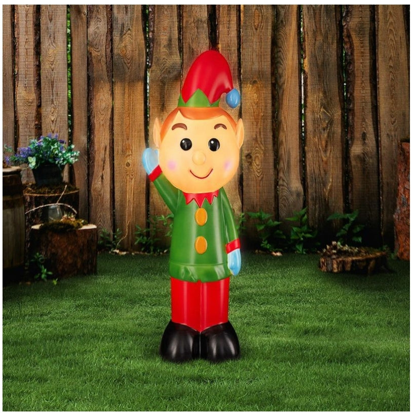 Lytworx 1m Tall Blow Mold Solar Powered Elf - Warm White LEDs