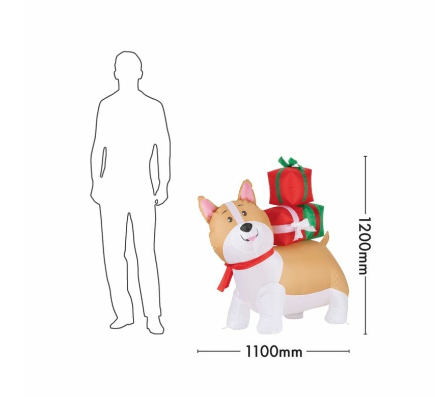 Arlec 1.2m Low VoltageLED Inflatable Corgi/Super bright Long-lasting LEDs