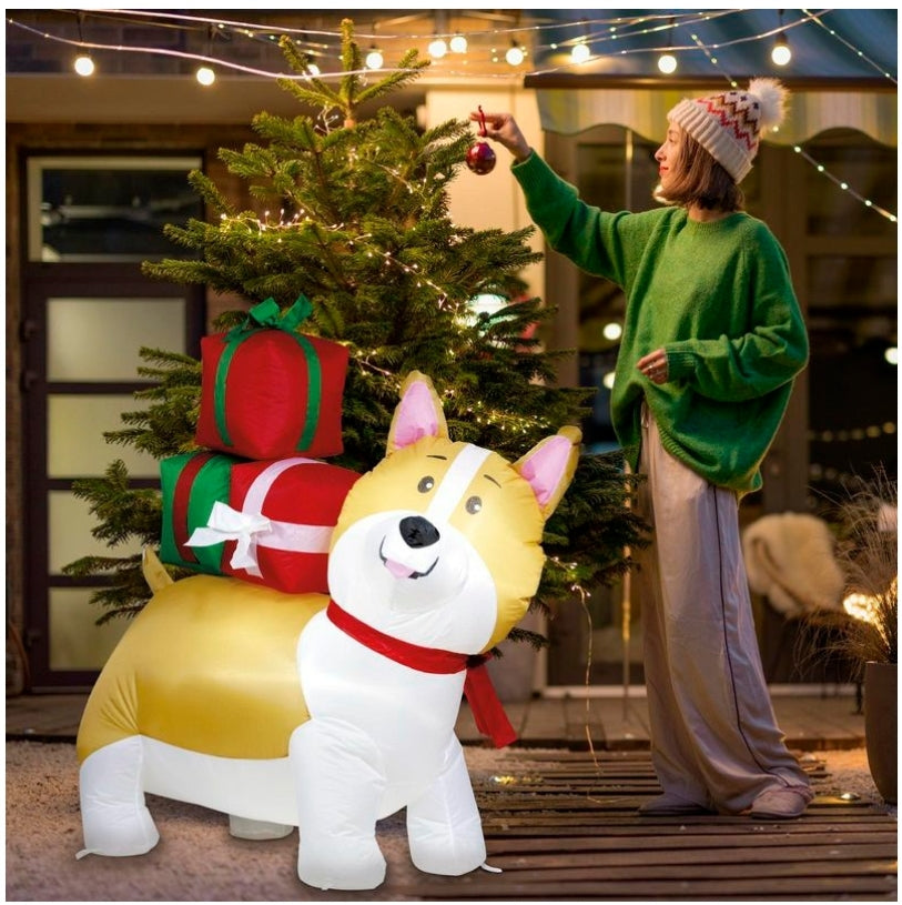 Arlec 1.2m Low VoltageLED Inflatable Corgi/Super bright Long-lasting LEDs
