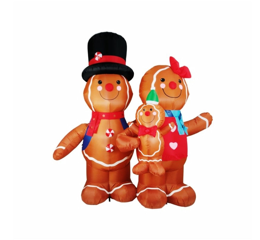 Lytworx 2.4m Low Voltage LED Inflatable Gingerbread Man Family