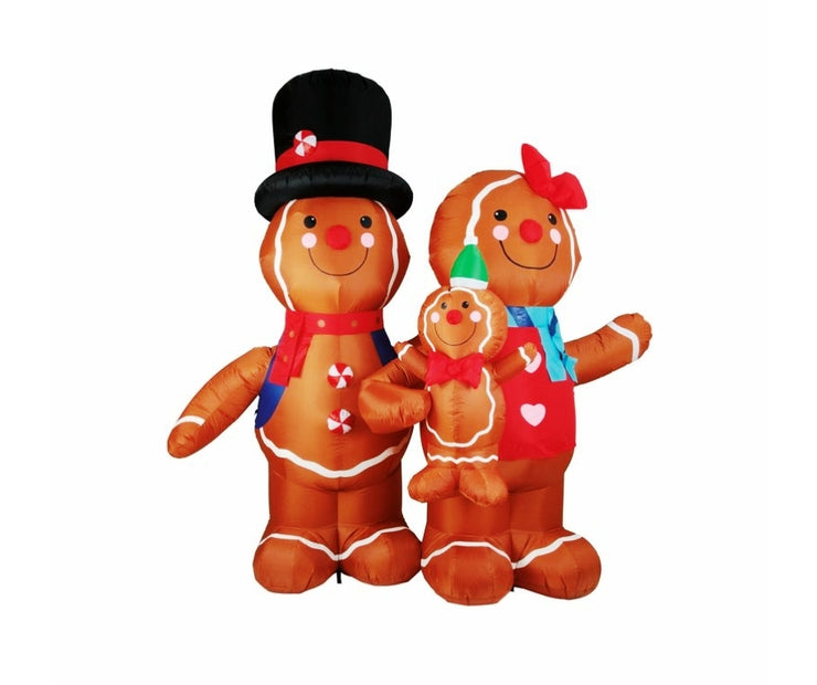 Lytworx 2.4m Low Voltage LED Inflatable Gingerbread Man Family