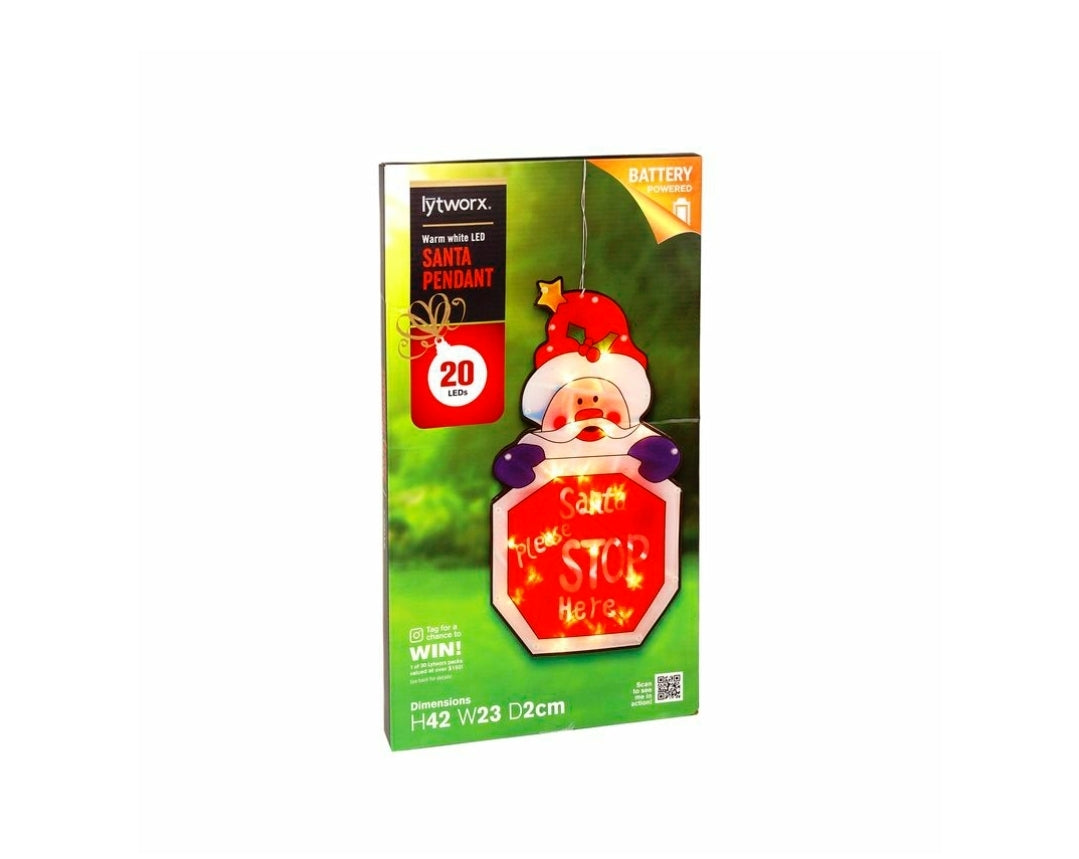 Lytworx Battery Operated 20 Warm White LEDs Santa Pendant Light