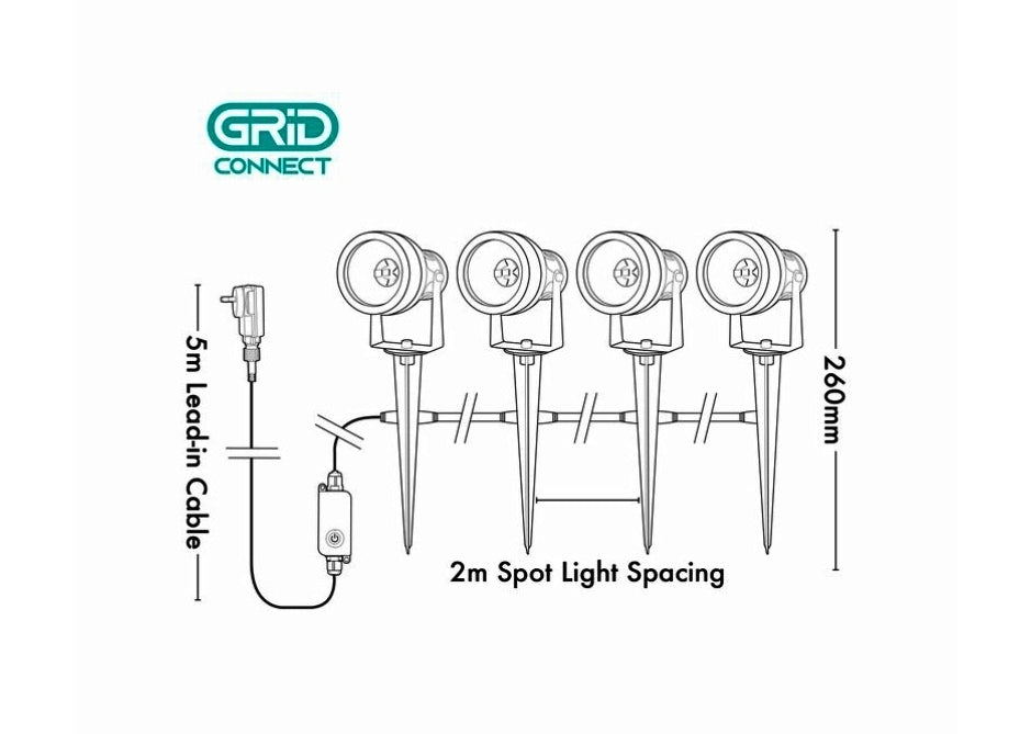 Arlec 4 Smart Low Voltage RGBW LED Spot Lights