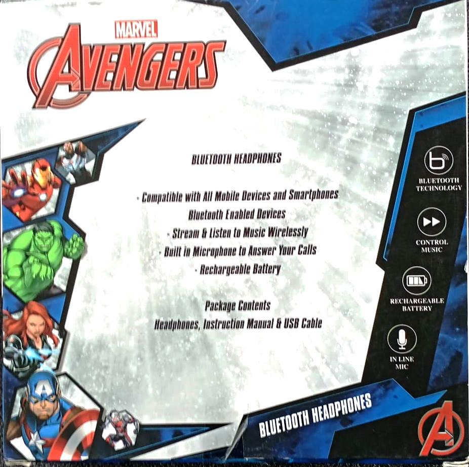 Captain America Bluetooth Kids Safe Headphones with Microphone