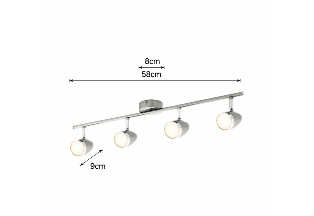 Verve Design 4 x 5W Brushed Nickel Vector LED Spotlight