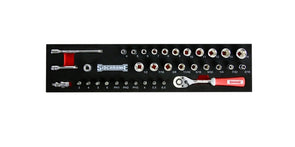 Sidchrome 35 Piece 1/4" Drive Socket Set Custom Kit - SCMT31435