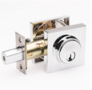 Lane Polished Chrome Slimline Square Single Cylinder Deadbolt