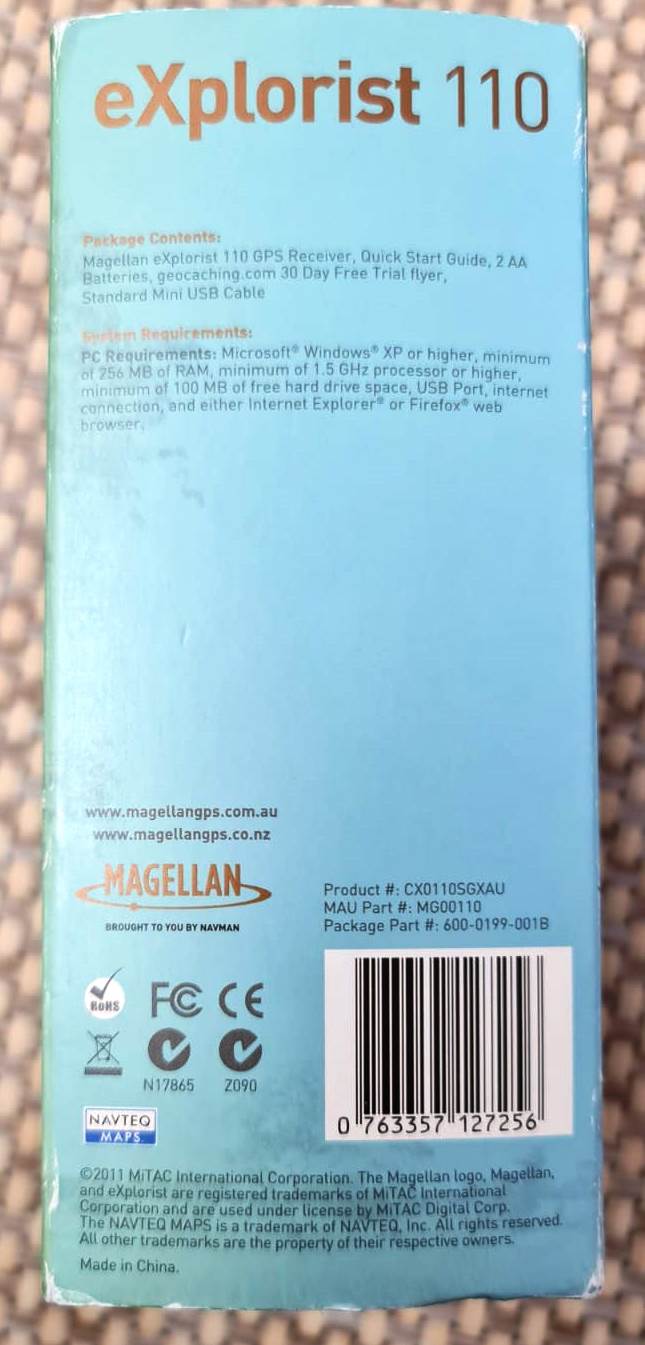 Magellan eXplorist 110 2.2"/World Edition Map/Backtrack/Area Calculation/GPS Compass IPX7