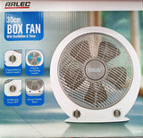 Arlec White 30cm Box Fan Abf1202Wh / With Oscillation & Timer