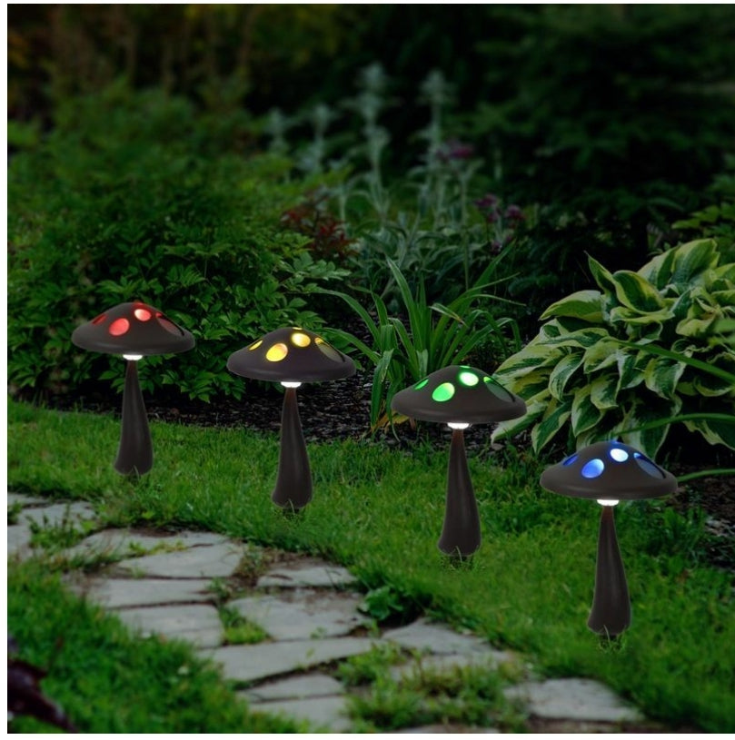 Click 17.5cm Mushroom Solar LED Pathway Light - 4 Pack