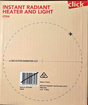 Click 275W Instant Radiant Heater And Light / MRHL001