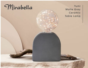 Mirabella Yumi Ceramic Table Lamp/Matte Grey & Matte Sand