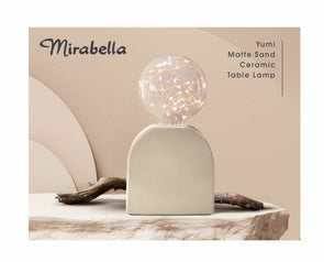 Mirabella Yumi Ceramic Table Lamp/Matte Grey & Matte Sand