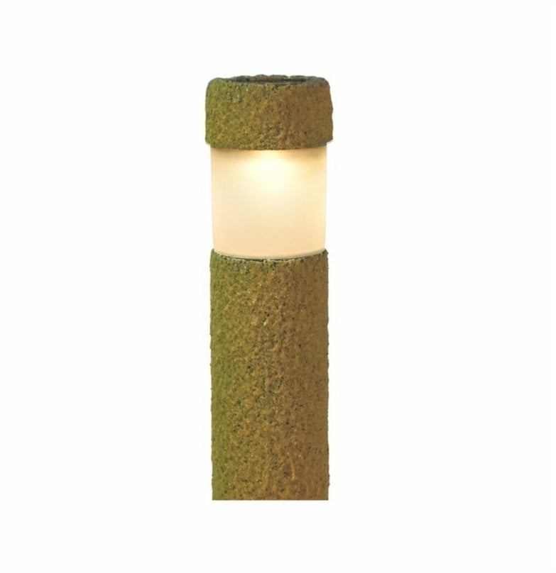 Click 27.5cm Stone Finish Solar Warm White LED Bollard Light - 2 Pack