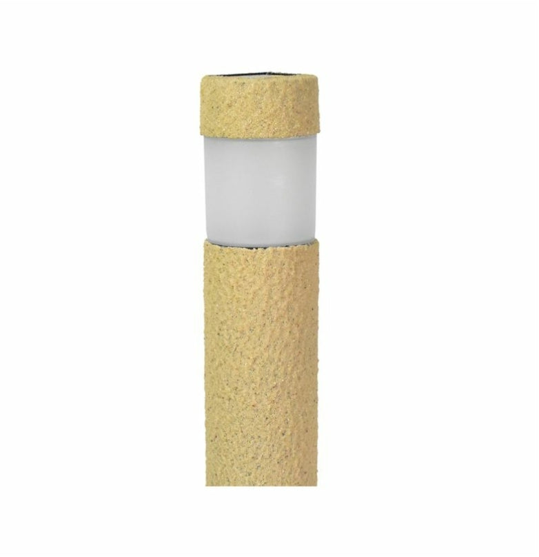 Click 27.5cm Stone Finish Solar Warm White LED Bollard Light - 2 Pack