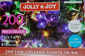 Jolly & Joy Low Voltage 200 LED Multicolour Fairy Lights/Indoor Or Outdoor
