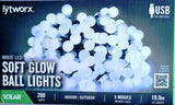 Lytworx 19.9m White LED Soft Glow Solar Ball Lights - 200 Pack - TheITmart