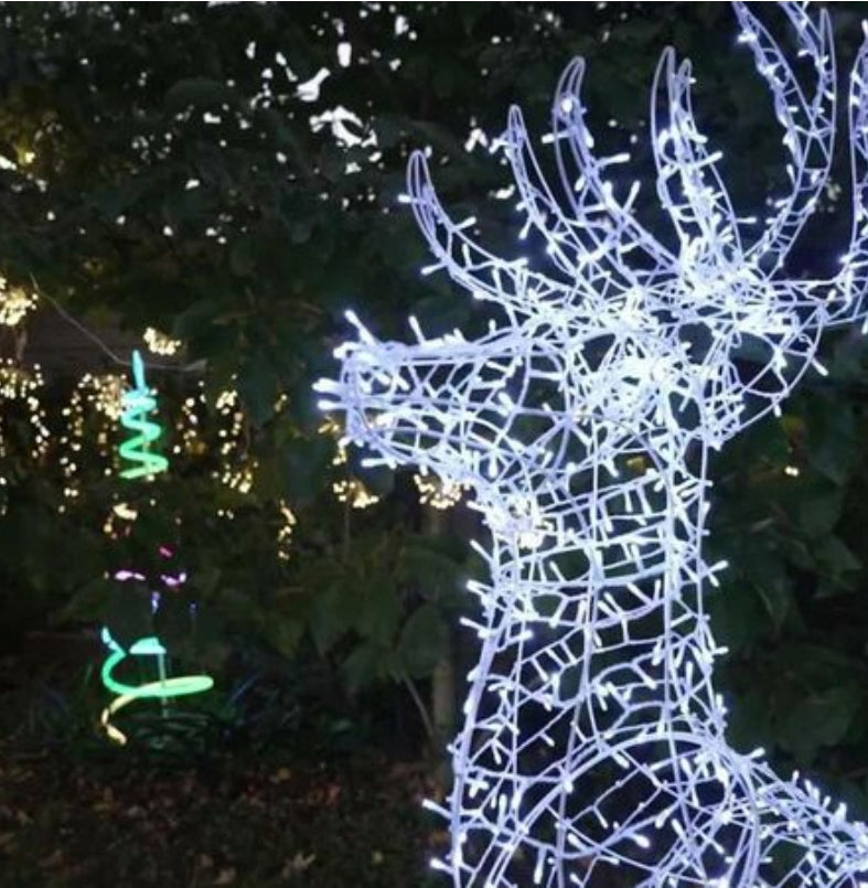 Lytworx 2.2m Low Voltage White Reindeer Statue/1200 Bright LEDs - TheITmart