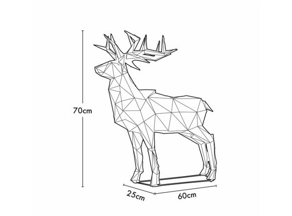 Arlec 70cm 180 Multi-Colour LED Festive Reindeer Statue LVX996