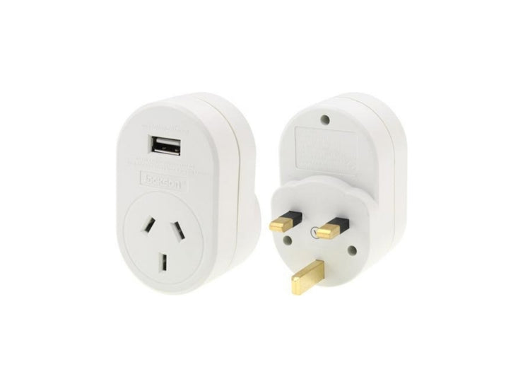 Jackson Outbound USB Travel Adaptor/UK & Hongkong - 1 Pack