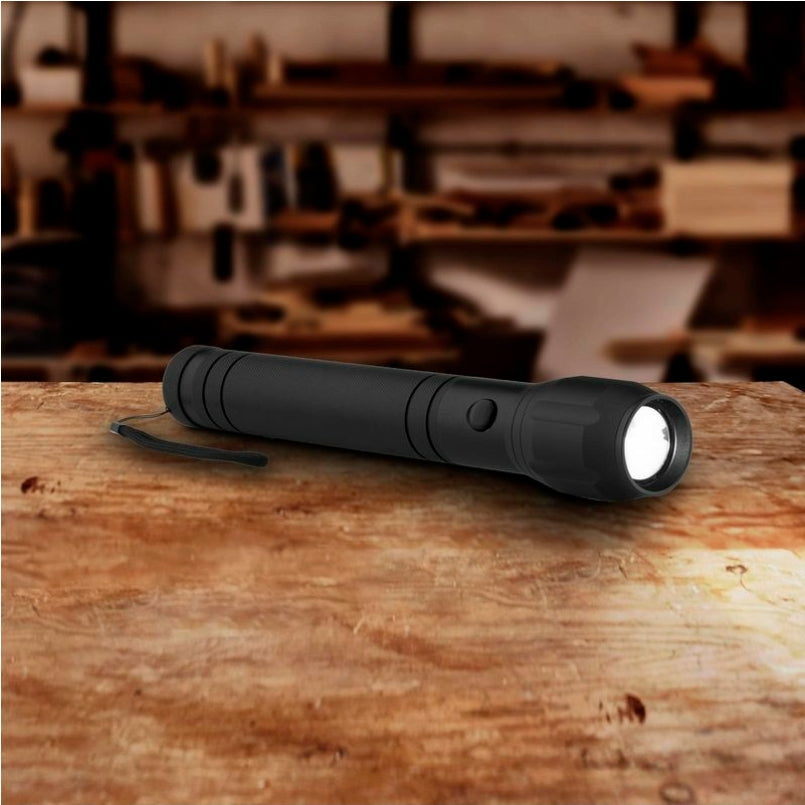 Arlec 280lm 3D Zoomable Aluminium Torch - Black
