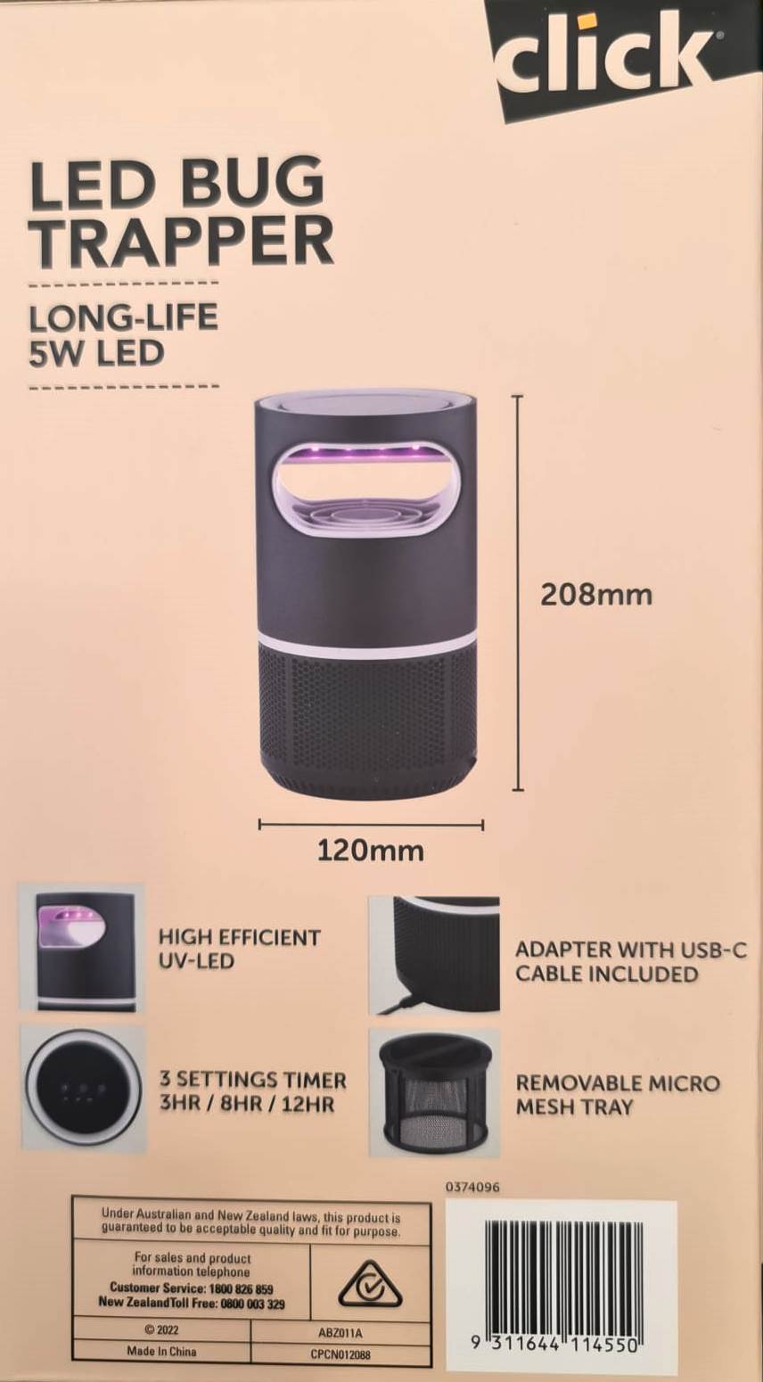 Click 5W Rechargeable LED Bug Trapper Suction