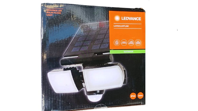 LEDVANCE Solar Powered 600LM 8W Outdoor LED Flood Light - Black - TheITmart