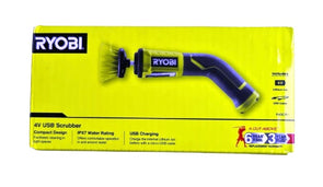 Ryobi 4V USB SCRUBBER/60mm Bristle Brush/ Suitable for Kitchen, Bathroom & Laundry
