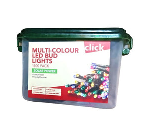 CLICK Multi-Colour 1200 LED Solar BUD Lights / 59.9m Lit Length / 8 Functions