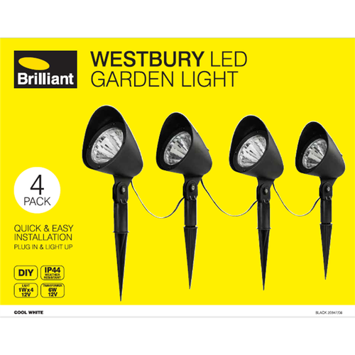 Brilliant Westbury LED Low Voltage DIY Garden Light Kit - 4 Pack
