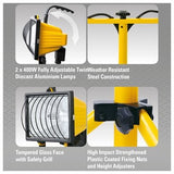Arlec 1000W 3Globes Indoor/Outdoor Halogen Worklight With Tripod/Waterproof - TheITmart