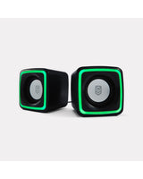 Gaming Cube Speakers with RGB - Black / Audio Boost for Ideal Gaming