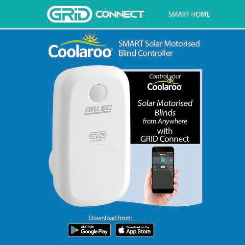 Arlec Coolaroo Solar Motorised Smart Blind Controller With Grid Connect - HUBRF10HA