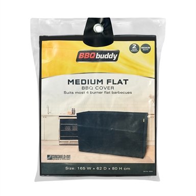 BBQ Buddy PVC BBQ Cover - 4 Burner Flat Top - Black