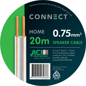 Cable Elect Prepacked Connect 0.75mmx20m Bpspkclr07520