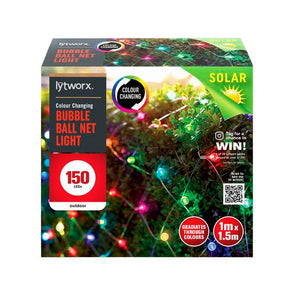 Lytworx 1m x 1.5m 150 LED Colour Change Solar Bubble Ball Net Light