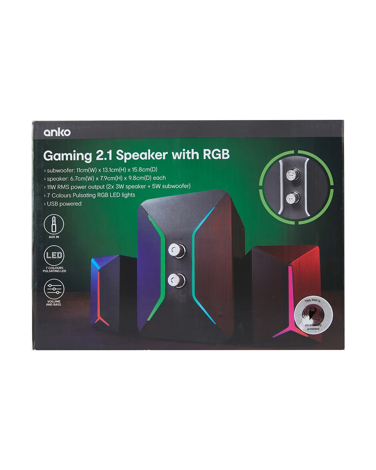 Gaming 2.1 Speaker with RGB - Black