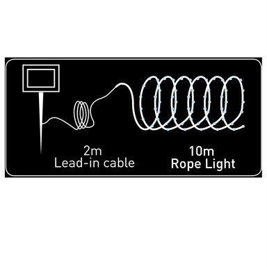 Arlec 10m Cool White Solar Powered Thin LED Rope Light - TheITmart
