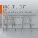 Arlec Magnetic Spring Press Switch Night Light with Batteries / 5 Cool White LED - TheITmart