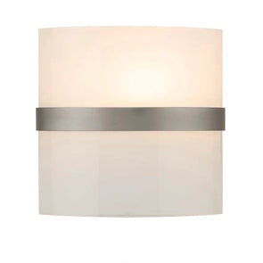 Brilliant 20cm Kota Frost Glass With Satin Nickle Details Wall Light Sconce